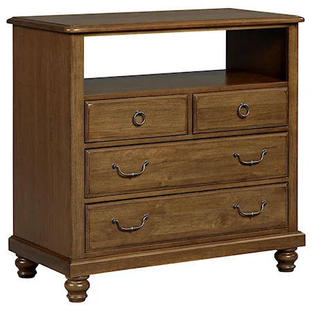 Transitional Media Unit - 4 Drawers